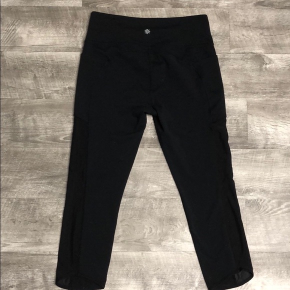 Athleta Black Large Capris with mesh sides - Picture 4 of 6